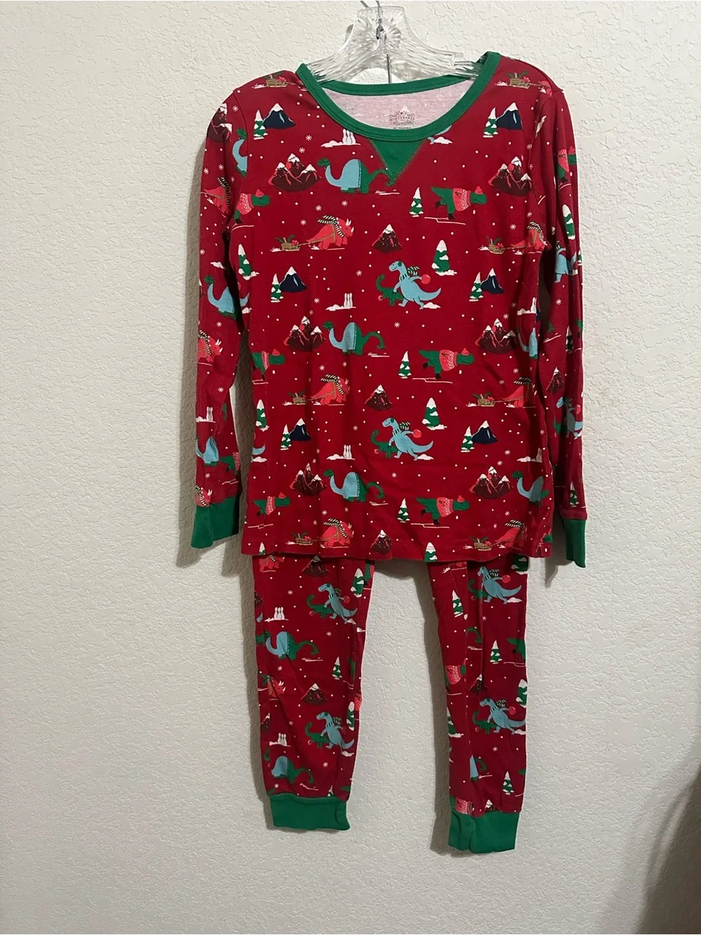 Target Woman’s Christmas Pajama Set Wondershop Size Medium Dinosaur Print - Picture 1 of 5